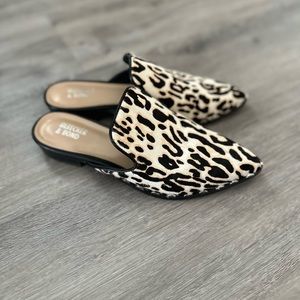 {Bleecker & Bond} Leopard Print Mules